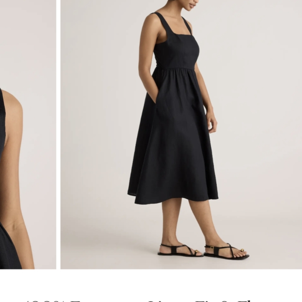 Quince Navy Blue Midi Dress